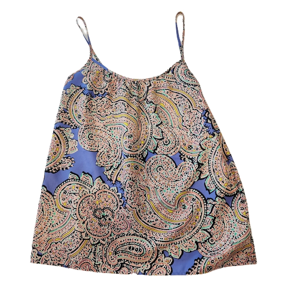 Paisley periwinkle pink dressy top camisole